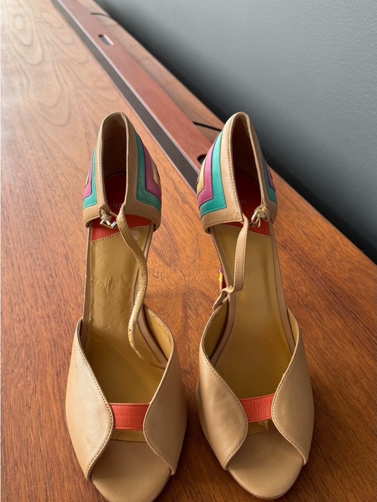 Nine West Shoes - Nine West Multicolor Stripe Heeled Sandals